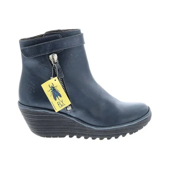 NWT Fly London Yava Ankle Boots EU 41 US 10/10.5 Gray Blue New MSRP$225 - Picture 1 of 16